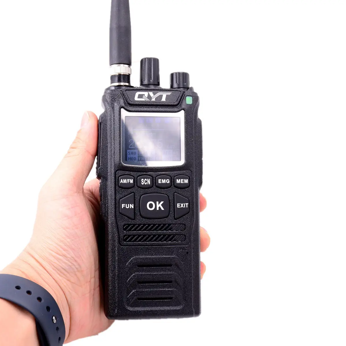 Walkie talkie portátil qyt 27mhz cb-58, rádio de mão padrão 40 canais am/fm cb (4w) 26.965-27.405mhz