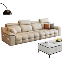 Canapé italien minimaliste en cuir véritable, une place, personnalisable, luxe léger, ligne droite, nouveau modèle 2026 pour salons