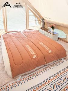 Sac de couchage universel quatre saisons de style enveloppe en pongé 190T léger pour adultes, camping en plein air, utilisation en voiture - Product Image 1