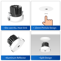 Spot LED encastré plat DIAFANO en gypse à diaphragme 7W/12W en aluminium anti-éblouissement profond pour projets hôteliers avec prise en charge DALI