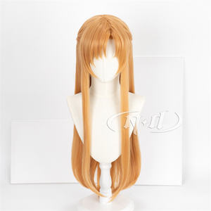 Perruque de <span class=keywords><strong>cosplay</strong></span> ND Yuuki <span class=keywords><strong>Asuna</strong></span>, Anime Sword Art Online, cheveux longs brun clair, costume de fête à thème, synthétique, sans dentelle, densité 130% - Product Image 2
