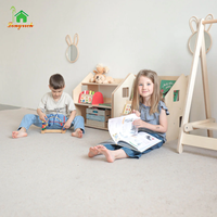 Étagère à livres Montessori Outil éducatif en bois pour enfants Bibliothèque multifonctionnelle pour l'étude des enfants