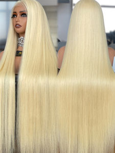 Perruque de haute qualité #613 droite en cheveux vierges bruts avec dentelle HD avant 500% densité longue longueur et dentelle transparente pour les femmes - Product Image 2