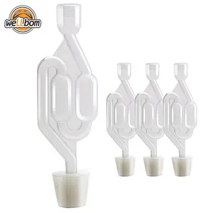 S-Shape Double Bubble Airlock for Wine Making and Beer Making Air Locker with Fermentation Airlock for Home brew Beer Bar