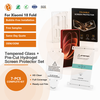 Protection d'écran avec kit d'installation pour Xiaomi 18 Fold, verre trempé TPU double écran, OEM, marque personnalisée, MOQ 3000