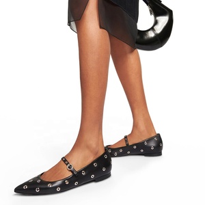 <span class=keywords><strong>Ballerine</strong></span> nere con occhielli da donna <span class=keywords><strong>ballerine</strong></span> a punta scarpe Mary Jane - Product Image 5
