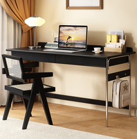 Bureau d'étude en bois massif avec pieds en acier inoxydable, tiroirs et armoire à dossiers mobile pour bureau à domicile (vente en gros)