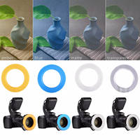 Kit professionnel de flash d'anneau de Macro LED de marque privée avec le fond de diffuseur ambre fluorescent arrière pour Canon