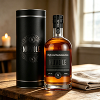 Bouteille en verre de style nordique de qualité supérieure, forme originale, 250 ml, 500 ml, 750 ml, pour Tequila ou Vin, avec boîte d'emballage