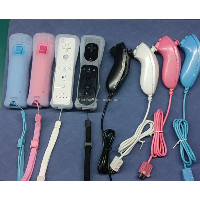2-in-1 Joystick Remote Controller Nunchaku Built-In Motion Plus Vibration Motor Wireless 2.4GHz for for WII Game Control