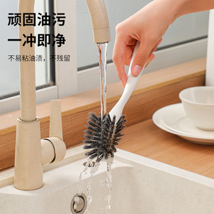 Brosse de nettoyage pour cuisine à long manche, à poils, pour éliminer les taches, écologique, pour casseroles, poêles et bols - Product Image 4