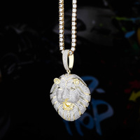 Nouveau pendentif tête de lion en zircon, style hip hop, bicolore, pour homme, accessoires de bijoux, série de colliers