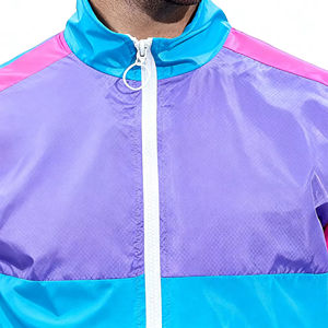 เสื้อแจ็คเก็ตวินด์เบรกเกอร์แขนสั้นแบบมีซิป ชุดวอร์มไนลอนสีสันตัดกัน ชุดวอร์มสำหรับวิ่งมาราธอน - Product Image 5