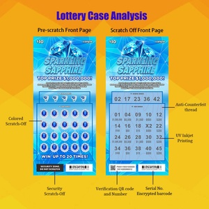 Billets à gratter et cartes de loterie personnalisés avec impression numérique anti-contrefaçon et conception gratuite pour jeux de loterie - Product Image 2