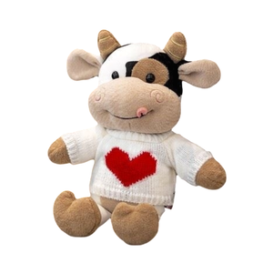 Peluche di Mucca Carina con Maglione Rosso 'LOVES', Regalo Dolce per Lei e per i Bambini - Product Image 2