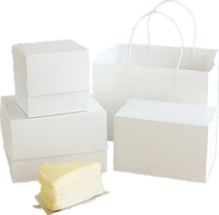 Sac en papier de carton blanc jetable bon marché écologique pour dessert mousse petites boîtes d'emballage de gâteau ensemble de boîtes en papier pour gâteau