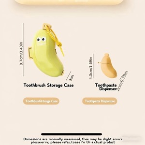 1pc Banana Portable <b>Toothbrush</b> Travel <b>Case</b>, Dust-proof Bristle Protector, Compact Bacteria-resistant Storage - Product Image 2