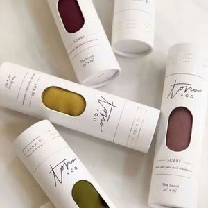 Eco-Friendly Custom Cylinder Packaging Paper Tube Clothing Scarves Tube Packaging With Window - Product Image 4