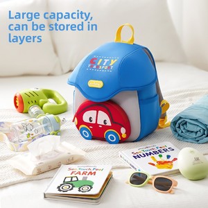 <span class=keywords><strong>Zaino</strong></span> per Bambini dell'<span class=keywords><strong>Asilo</strong></span>, Stile Outdoor per Ragazzi, Leggero, Resistente agli Schizzi, con Cerniera, Design Carino a Cartone Animato con Auto, in Microfibra - Product Image 1