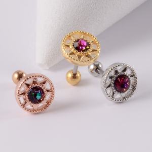 20G Acero inoxidable CZ cartílago Helix Tragus pendiente paz paloma estrella Mini moda cristal oreja Stud cuerpo moda Stud pendientes - Product Image 4