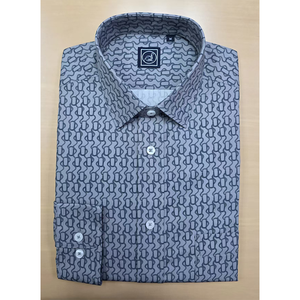 Camisas Casuales de Manga Larga para Hombre, con Bolsillo en el Pecho, Estampado Digital, 100% Algodón, Cuello Camisero, Tela Popelina, Personalizadas de Fábrica al por Mayor - Product Image 1