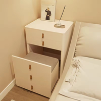 Table de chevet moderne de luxe personnalisée en blanc avec miroir, tabouret dissimulé et tiroirs de rangement pour usage hôtelier