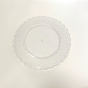 Novo Estilo Prato de Apresentação Redondo Minimalista de Plástico PP Personalizado de 13 Polegadas com Design Ondulado Transparente Irregular, 100 Peças para Casamentos e Festas - Product Image 2