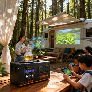 สถานีไฟฟ้าพกพาลิเธียมเทอร์นารี คลื่นไซน์บริสุทธิ์ 1500W 220V AC Output 200W Solar Input พร้อมจั๊มพ์สตาร์ทรถยนต์ 2500+ รอบการใช้งาน - Product Image 5