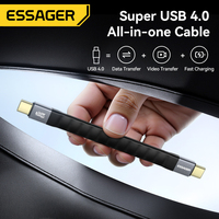 Câble de données de charge rapide USB 3.1 Gen2 PD 60W Type C vers C ESSAGER ES-X77 4K 60Hz 10 Gbps pour smartphone et ordinateur portable