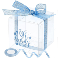 Boîte cadeau transparente en plastique PET pour mariage, boîte en acétate, boîte en PVC avec ruban