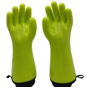 Yellow Food Grade <b>Oven</b> Mitts Printed Silicone Work <b>Gloves</b> Waterproof and Heat Resistant - Product Image 5