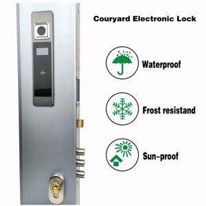 Villa de cour extérieure entrée automatique sans clé intégrée <span class=keywords><strong>serrure</strong></span> de porte intelligente <span class=keywords><strong>serrure</strong></span> d'empreinte digitale - Product Image 3