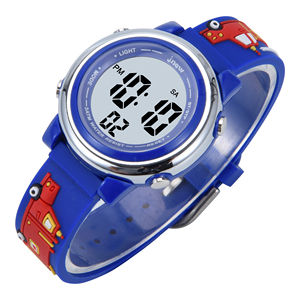 Montre numérique de sport LED pour enfants avec alarme résistante à l'eau et chronomètre de conception de dessin animé - Product Image 1
