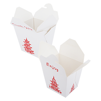 Boîtes à emporter chinoises jetables personnalisées avec poignée en fil métallique, taille 16 oz/pinte