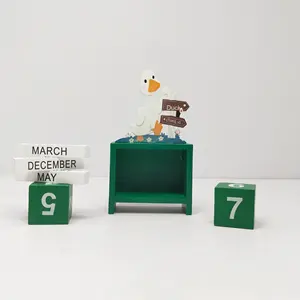 Design moderne en bois Calendrier perpétuel Ornement de bureau créatif pour Noël Vente en gros Calendrier de Noël Ornement Décoration - Product Image 1