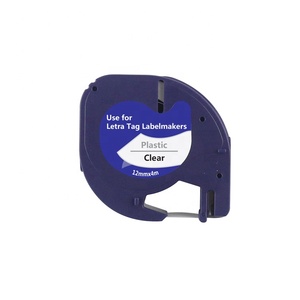 12267 nero su trasparente di Buona Qualità 12 millimetri Compatibile <span class=keywords><strong>Dymo</strong></span> termica per <span class=keywords><strong>etichette</strong></span> nastro per nastro macchina stampante di <span class=keywords><strong>Etichette</strong></span> <span class=keywords><strong>Dymo</strong></span> Letratag di Plastica nastro - Product Image 1