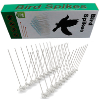 Répulsif à oiseaux en acier inoxydable avec base en plastique, pointes anti-oiseaux, anti-pigeons pour usage extérieur