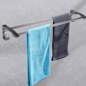 Ensemble de porte-serviettes Morning Dew, 2 barres, fixation murale, pour salle de bain, gris anthracite - Product Image 1