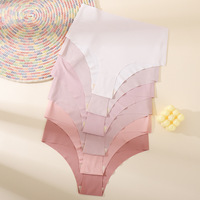 Ensemble de 6 pièces de sous-vêtements pour femme en soie glacée européenne/américaine, tricot Dobby, string sexy, ODM, en nylon et coton, séchage rapide, entrejambe invisible