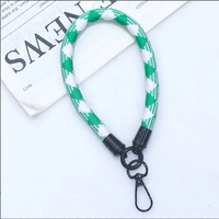 Nouveau cordon de téléphone en polyester fait main Huayang, motif coloré, sangle de tasse polyvalente, breloque porte-clés, pendentif de sac à dos DIY
