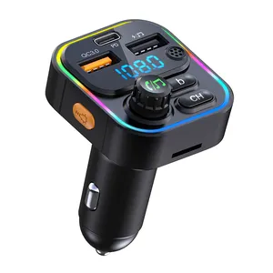 Factory Wholesale Fast QC3.0+PD Charger BT HandFree Call Kit Bluetoothes Multifunction Wireless FM Transmitter Modulator Car MP3