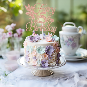 Fairy 5th Birthday Cake Topper Niñas Quinto cumpleaños Fiesta Decoraciones Feliz cumpleaños Cake Decor para Baby Shower Party - Product Image 5