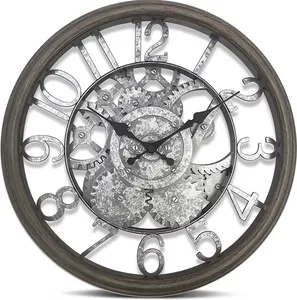 Custom Industrial Mechanical Design Wall Clock Circular Shape Abstract Pattern Quartz Movement Decor Wall Clocks