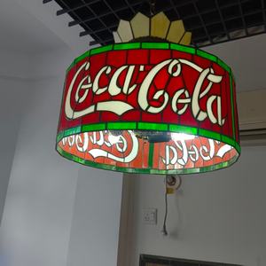 Lámpara Colgante Tiffany de 16 Pulgadas con Pantalla de Vidrio Teñido Rojo, Estilo Europeo, Bombilla de Ahorro de Energía para Comedor o Bar, Garantía de 2 Años - Product Image 2