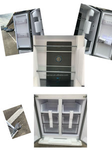 Kulkas Pintu Kaca Hitam 631L <span class=keywords><strong>French</strong></span> Door 4 Pintu Display Kelas A Inverter Hemat Energi Pendingin Udara Pembekuan Cepat 220v Oem - Product Image 5