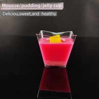 Élégant gobelet à dessert carré minimaliste de 120 ml - Bol à mousse en plastique PS transparent effet verre pour mariages et événements de restauration