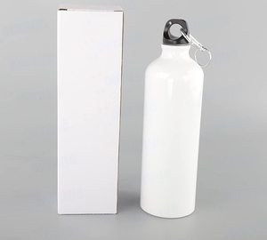 5PCS/Lot 400/500/600/750ml <strong>White</strong> Blank Sublimation Water Bottle with Carabiner Aluminum Leakproof <strong>Kettle</strong> - Product Image 5