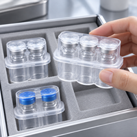 Boîte de rangement en plastique pour flacons de 10 ml, vente en gros, étui personnalisé à deux compartiments pour petites bouteilles avec logo en relief, fabricant d'emballages OEM