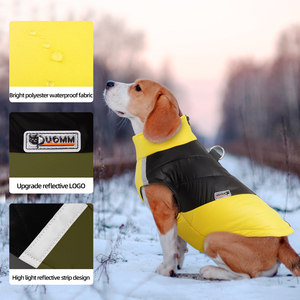 Patchwork Couleur Épais Rembourré Hiver Chaud Chiot Grand Moyen Imperméable Chien Veste Manteau Gilet En Gros Chien <span class=keywords><strong>Vêtements</strong></span> avec Anneau D - Product Image 2
