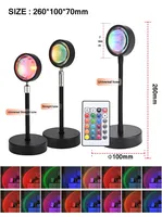 Projecteur LED USB contemporain avec projections arc-en-ciel et coucher de soleil rouge - Lampe de bureau pour chambre à coucher, fête, cadeau